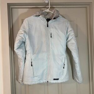 Patagonia Micro Puff Jacket Women's XS White Blue Grid Check 83915 Fall ‘08